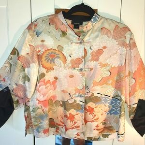 Natori Japanese-esque silk kimono style silk blouse